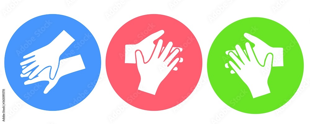 Fototapeta premium Wash your hands or sanitize hands mandatory sign. for preventing coronavirus covid-19 concept