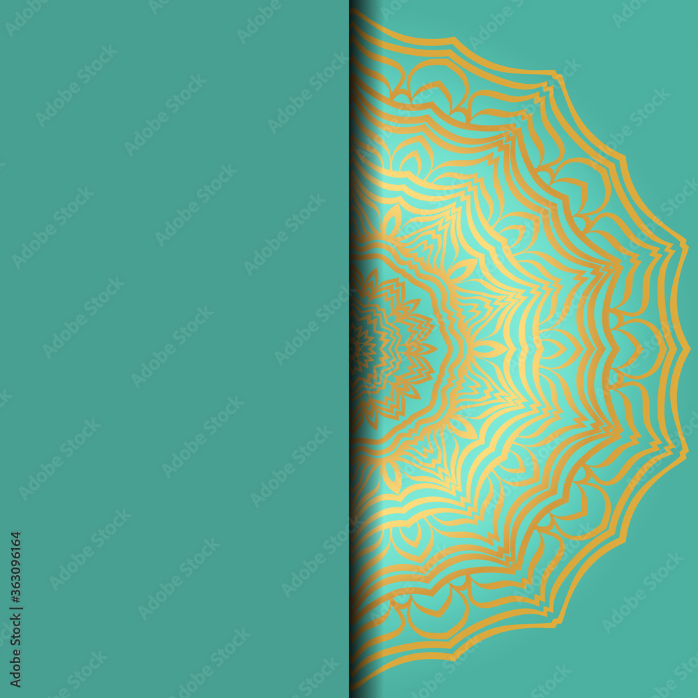 Luxury background. with gold mandala Vector card template.