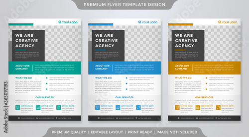 set of business flyer template design with modern style and minimalist concept use for business presentation and promotion kit