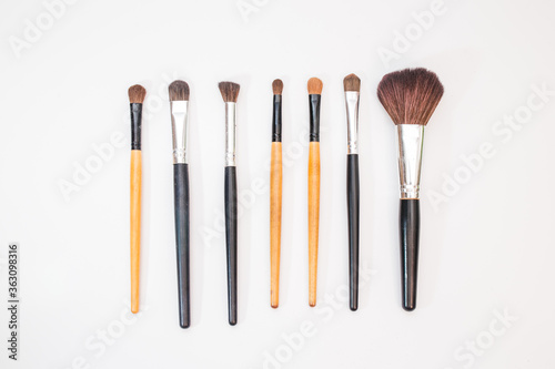 Makeup Brushes on white background