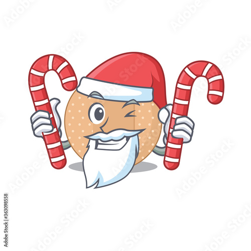 Rounded bandage dressed in Santa Cartoon character with Christmas candies