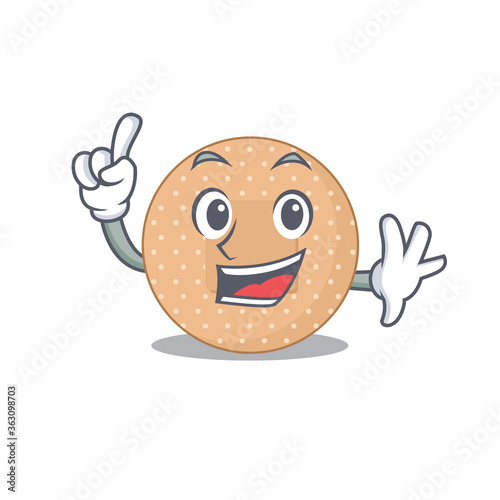 Rounded bandage caricature design style with one finger pose