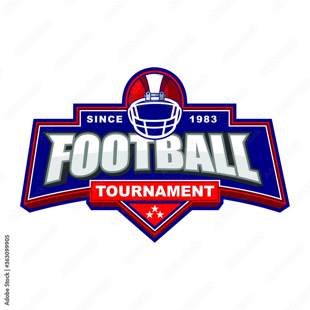 Fototapeta American Football Badge Logo Design Template