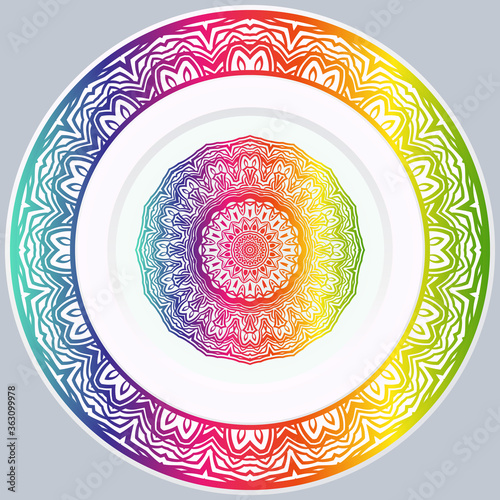 decorative plates for interior design. Empty dish, porcelain plate mock up design. Vector illustration.