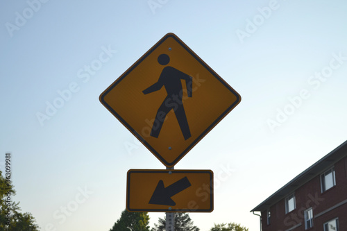 A Pedestrian Crossing SIgn Outdoors