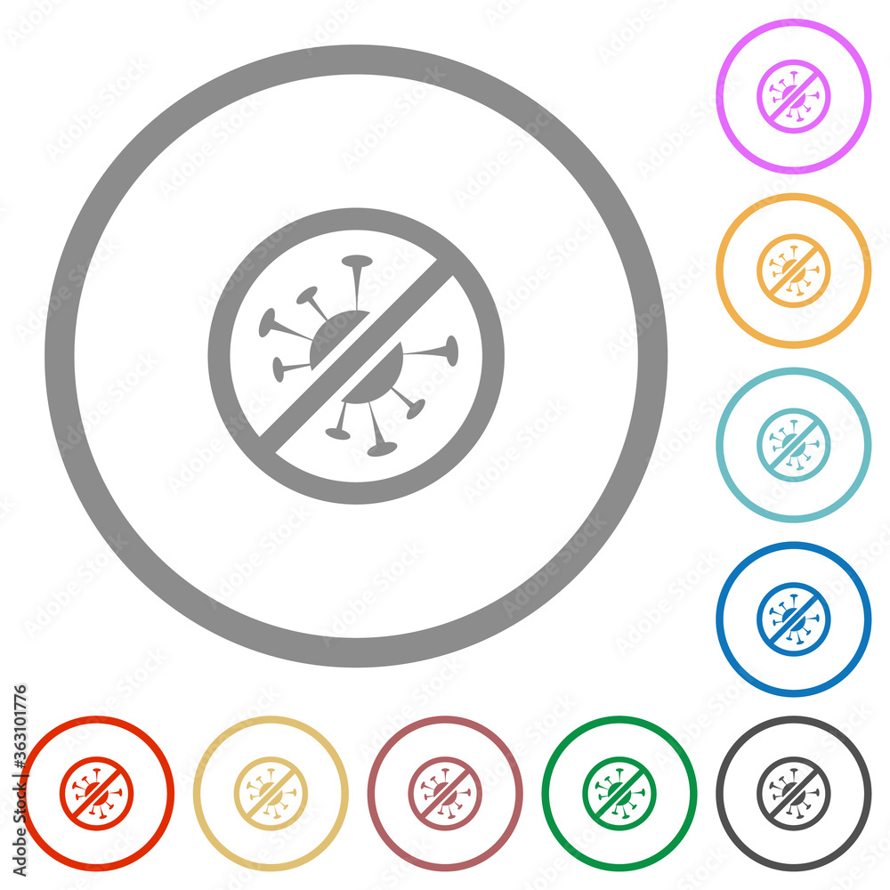 No covid flat icons with outlines No covid flat icons with outlines