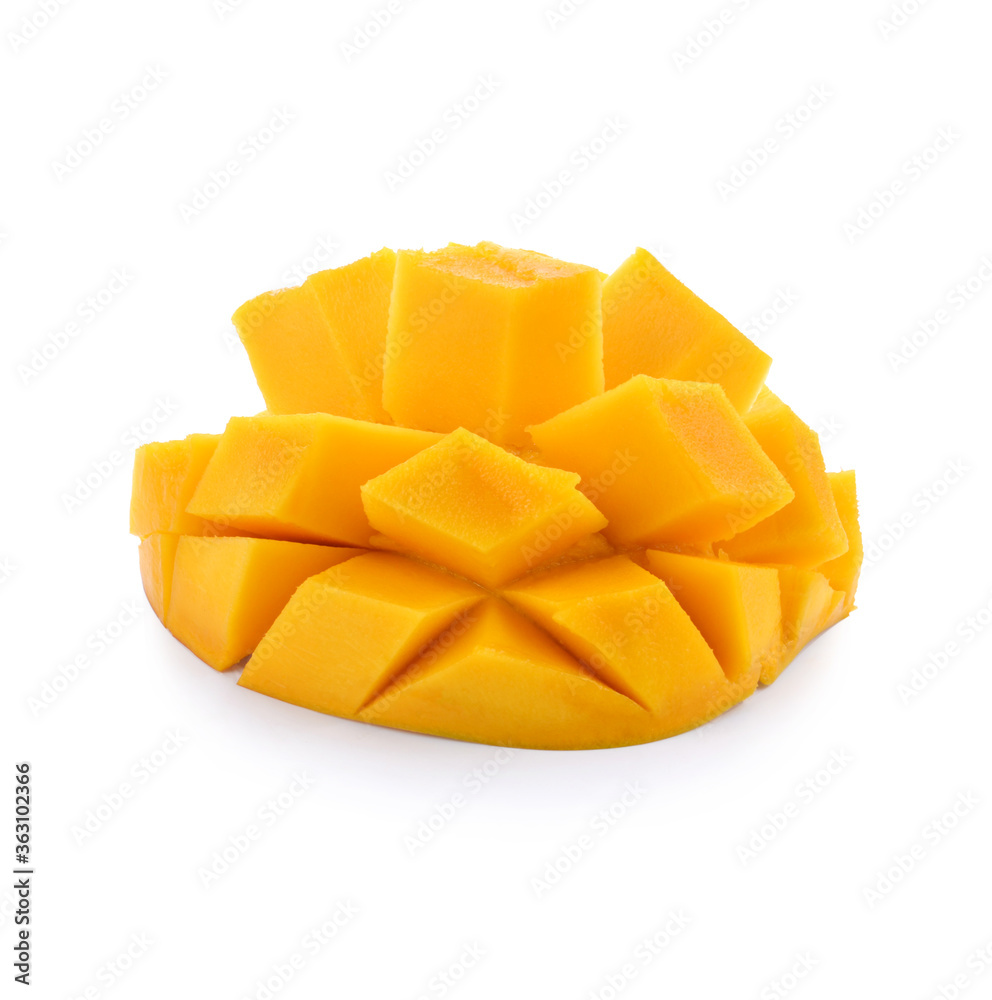 mango slice isolated on white background Clipping Path