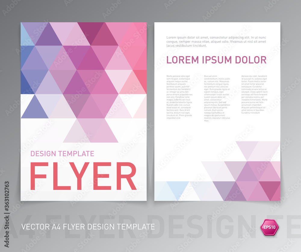 Flyer design template with geometric pattern. leaflet, brochure, print page, banner, cover, poster