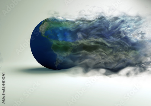 Fototapeta Naklejka Na Ścianę i Meble -  planet earth disintegrating .3D illustration