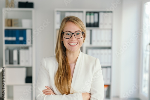 Happy confident young woman with a beaming smile