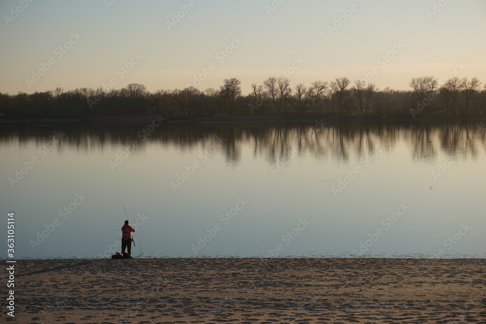 Fisherman on the big river