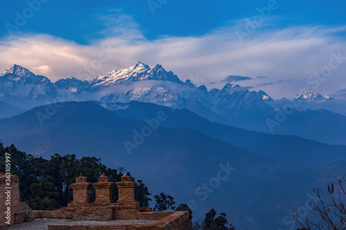 Rabdentse Ruins near Pelling, Sikkim state in India. Rabdentse was the second capital of the former kingdom of Sikkim. photo