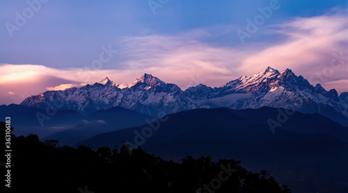 Kangchenjunga close up view from Pelling in Sikkim, India. photo