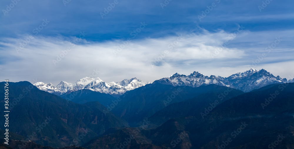 Kangchenjunga close up view from Pelling in Sikkim, India. Kangchenjunga close up view from Pelling in Sikkim, India.