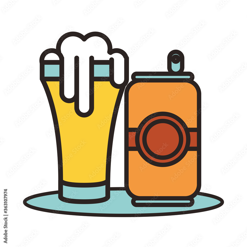 fresh beer and can drinks icons