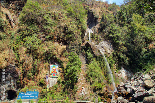 Seven sisters waterfall at Sikkim, India is a primary tourist attraction. photo