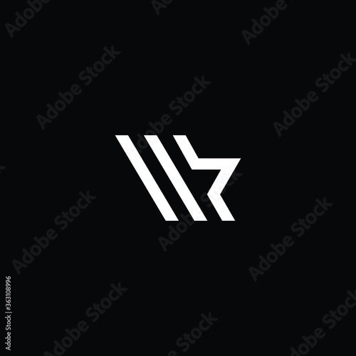 Minimal elegant monogram art logo. Outstanding professional trendy awesome artistic MR RM initial based Alphabet icon logo. Premium Business logo white color on black background