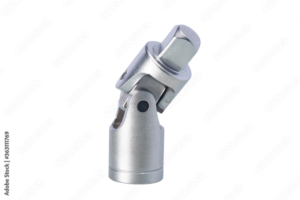 adapter for wrench and head for loosening nuts, isolated on white background adapter for wrench and head for loosening nuts, isolated on white background