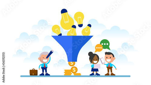 Business people turn ideas into money.
