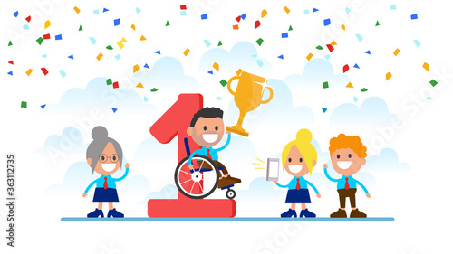 Man with disabilities ranked first in the competition.
