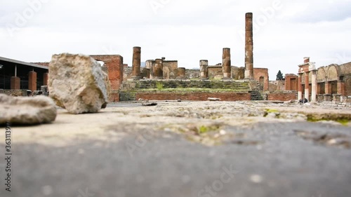 Ruins of famous Pompeii city, Italy.Temple of Aesculapius or Jupiter Meilichios photo