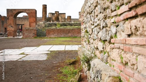 Ruins of famous Pompeii city, Italy.Temple of Aesculapius or Jupiter Meilichios photo