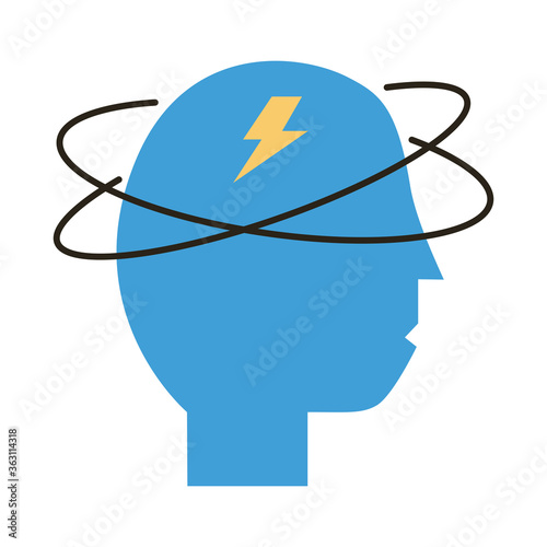 profile person sick with covid19 symptom flat style