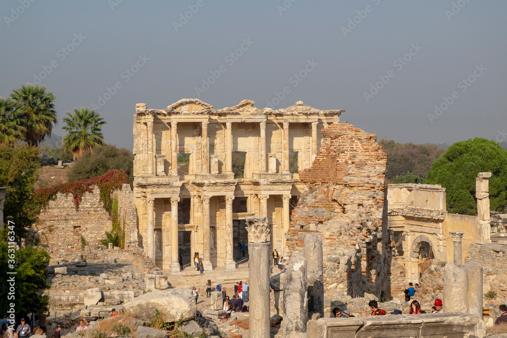 Ephesus is the one of the oldest area all around the world. City was created around B.C. 10000 by amazon women.this is the part of Ephesus, figures from ancient time. Way of glory,ancient amphitheater