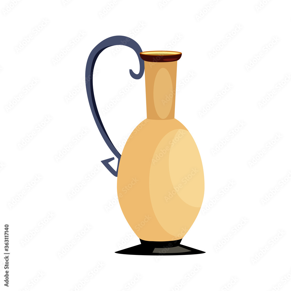 Greek lecythus flat icon. Olive oil, clay jug, pitcher. Greek vases concept. illustration can be used for topics like ancient history, drinks, earthenware