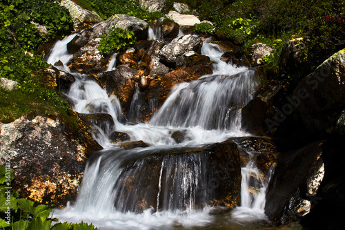 Waterfalls on a river in the forest