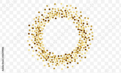 Gold Party Dot Design. Metallic Confetti 