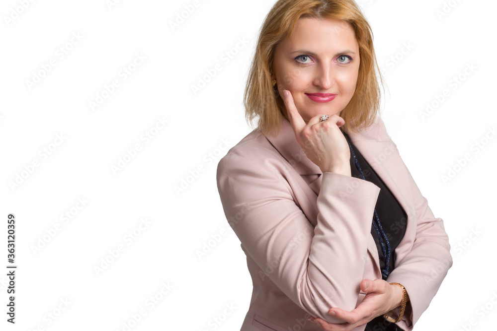plus size caucasian business woman. isolated in white. The portrait isolated in white. plus size caucasian business woman. isolated in white. The portrait isolated in white.