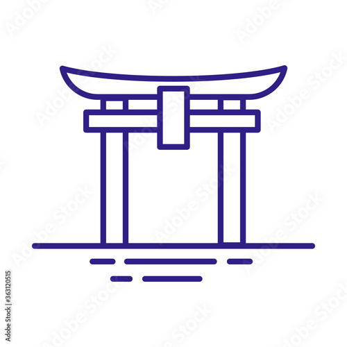 chinese arch line style icon