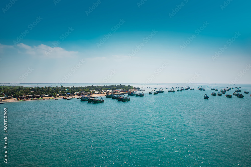 Fototapeta premium Fisherman's village In Rameshwaram, Tamil Nadu, India