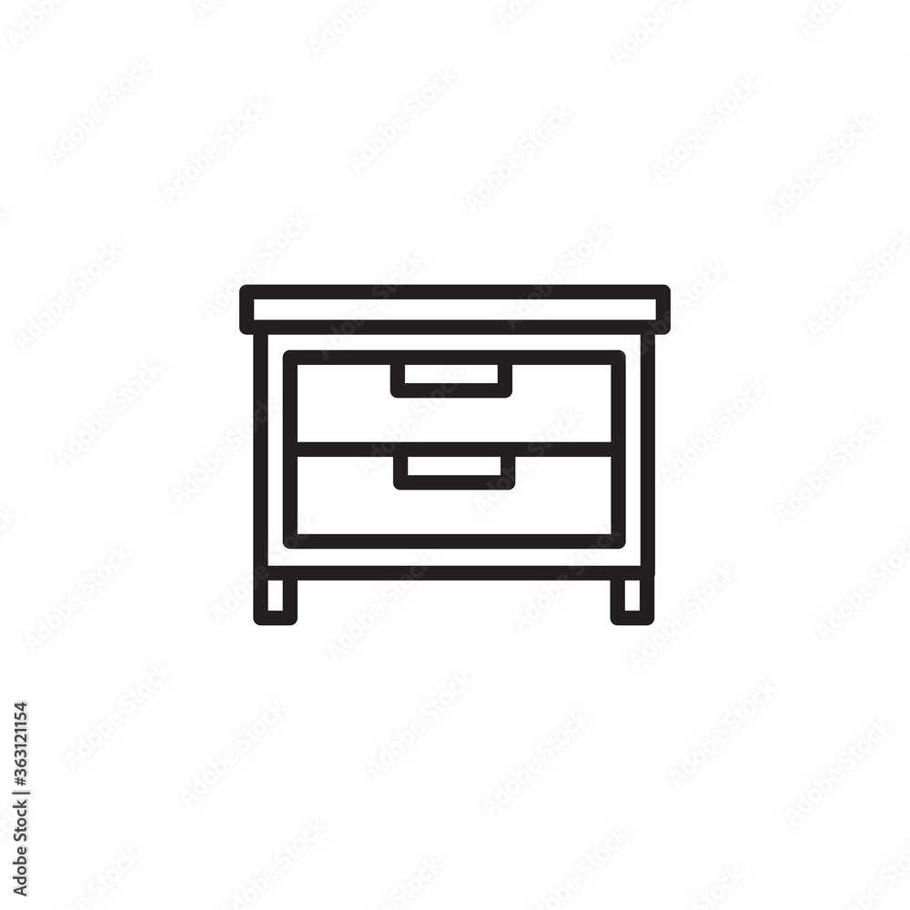Drawer line icon vector Drawer line icon vector