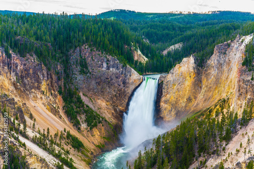 The lower fall in Yellowstone National Park  Wyoming.