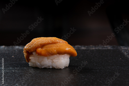 fine japanese nigiri uni sushi