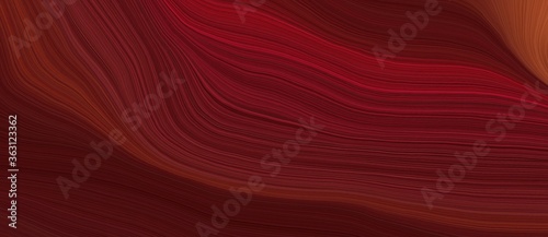 background graphic element with modern soft swirl waves background design with dark red, firebrick and very dark red color