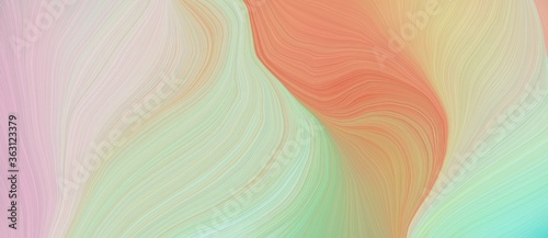 background graphic design with modern soft swirl waves background illustration with pastel gray, dark salmon and tan color