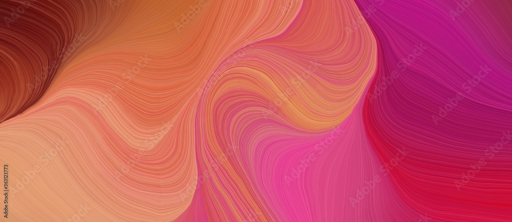 Fototapeta premium background graphic design with modern soft curvy waves background illustration with moderate red, indian red and dark salmon color