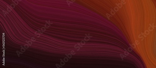 background graphic design with modern waves background illustration with very dark pink, saddle brown and very dark red color