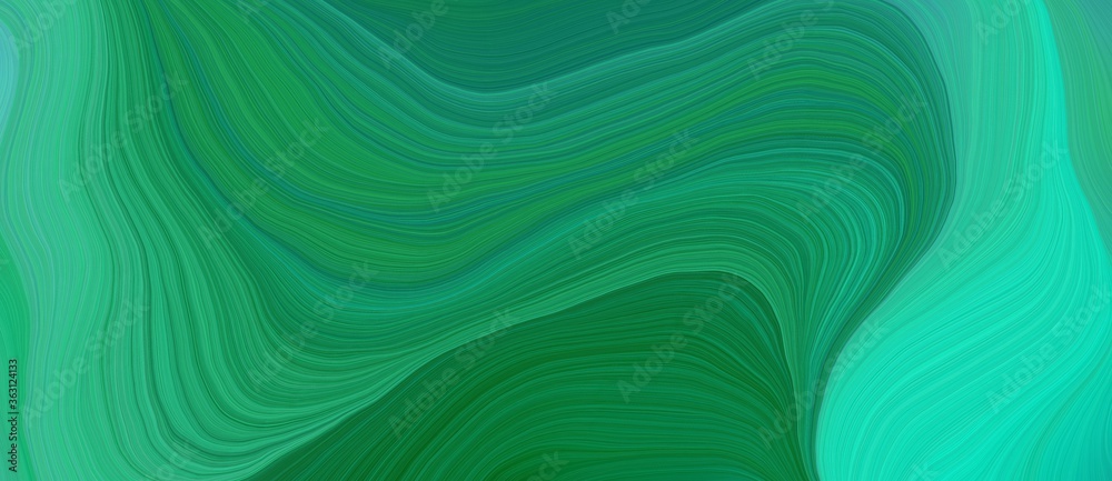 Plakat background graphic design with curvy background design with sea green, light sea green and green color