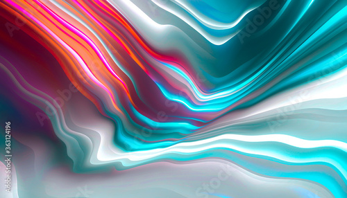 Abstract modern background with smooth neon liquid lines. Light lines  bright accent background. Acrylic fluid abstract.