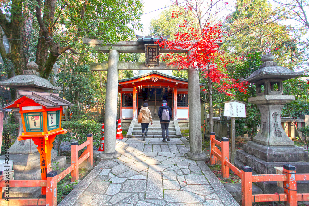 The Yasaka Shrine in Gion, Kyoto, Kansai, Japan. The Yasaka Shrine in Gion, Kyoto, Kansai, Japan.