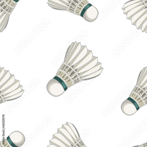 Vector seamless pattern of shuttlecocks. Sports game badminton. Pattern for printing on textiles, packaging, paper, wallpaper.