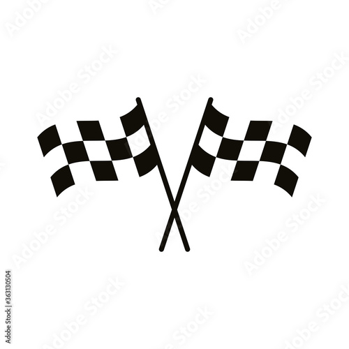 finish checkered flag silhouette style icon