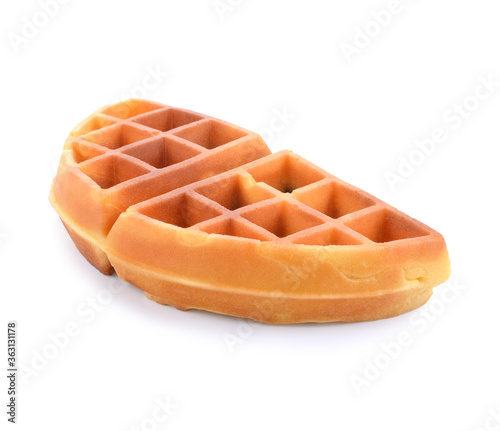 Sweet braided puff pastry isolated or pate feuilletee on white background top view. Fresh phyllo pastry with jam inside close up - Image photo