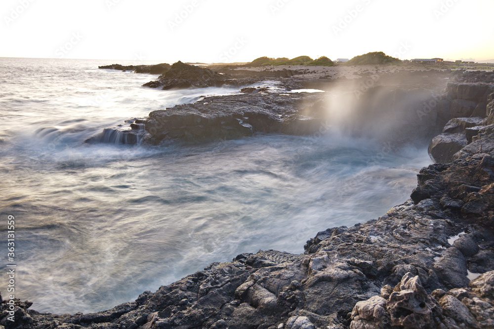 waves on the rocks