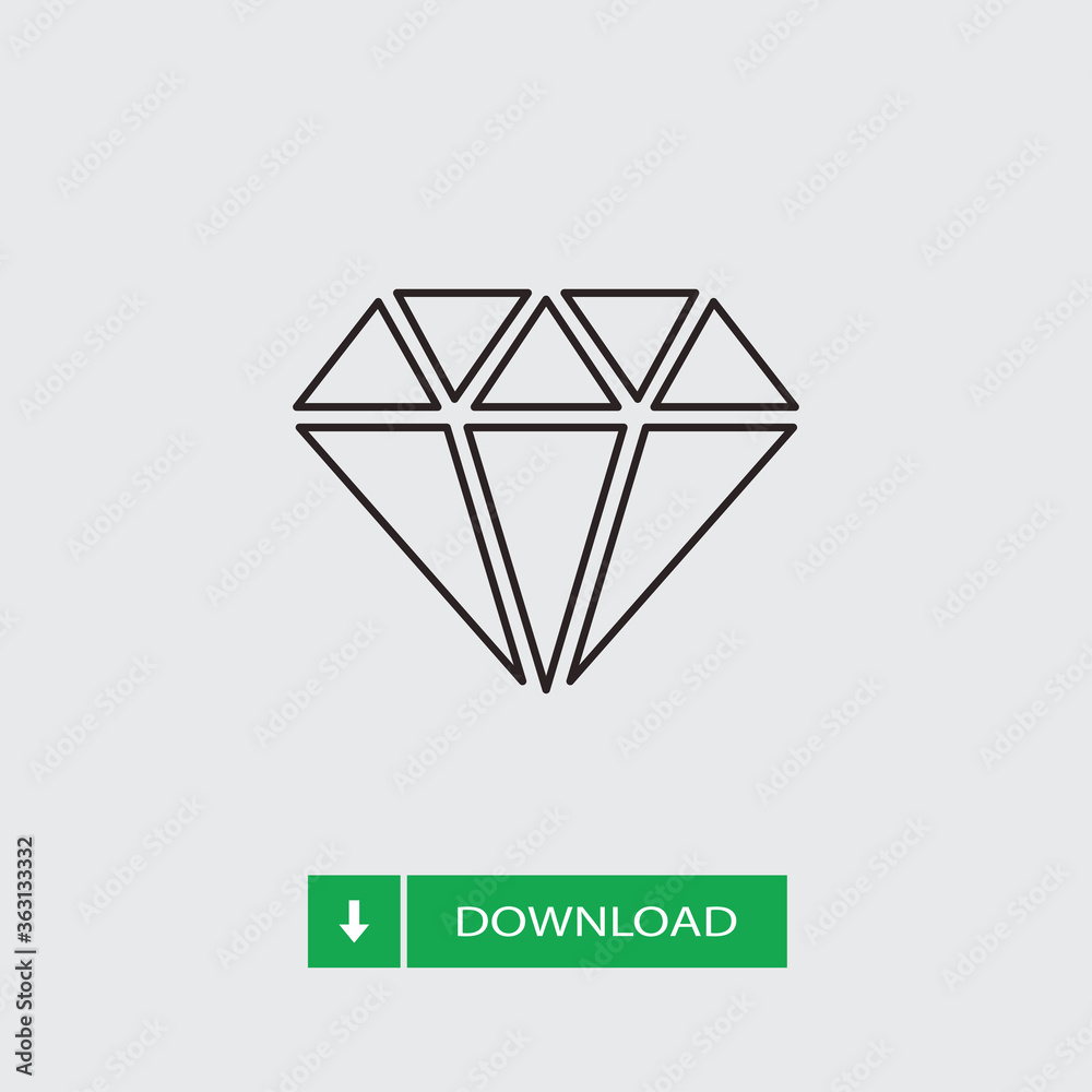 Diamond icon vector. Crystal sign Diamond icon vector. Crystal sign