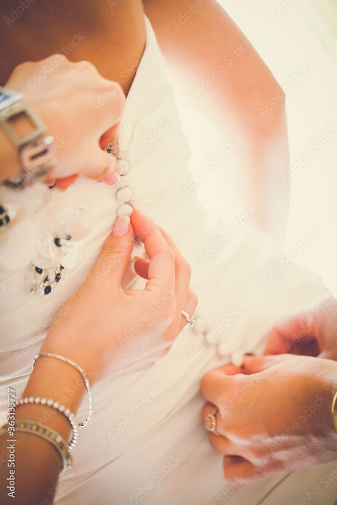 close up of a bride